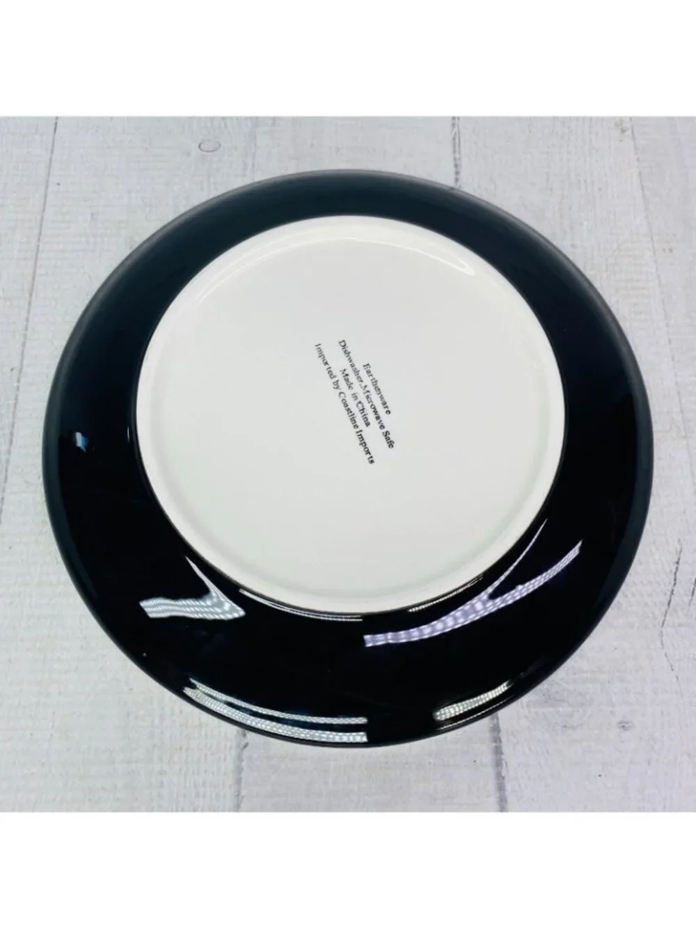 Coastline Imports White Black Polka Dots Earthenware 8